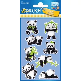 Matrica, műanyag, 1 ív, 76x120 mm, AVERY ZWECKFORM, "Z-Design No.57297", panda