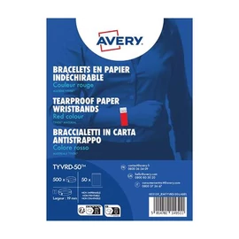 Karszalag, szakadásbiztos, 265x19 mm, AVERY ZWECKFORM "Tyvek", piros
