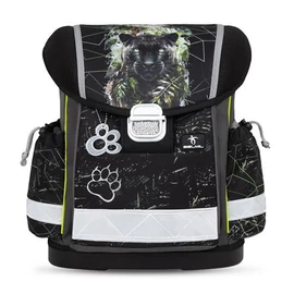 Iskolatáska, fémcsat, BELMIL "Classy Black Panther", fekete párduc