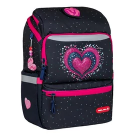 Iskolatáska, cipzáras, BELMIL "Zippy Pinky", pink szív