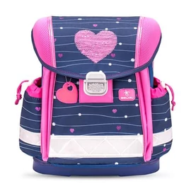 Iskolatáska, fémcsat, BELMIL "Classy Simple Hearts", rózsaszín szív
