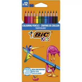 Színes ceruza készlet, BIC KIDS "Tropicolors", 12 különböző szín