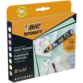 Dekormarker készlet, 1,5 - 2,3 mm, BIC "Paint marker", 8 különböző pasztell szín