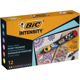Dekormarker készlet, 1,5 - 2,3 mm, BIC "Paint marker", 12 különböző élénk szín
