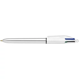 Golyóstoll, 0,32 mm, nyomógombos, négyszínű, BIC "4 Colours Shine"