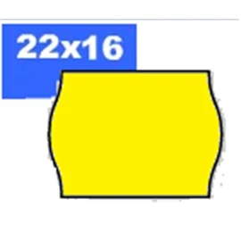 Árazószalag, 22x16 mm, BLITZ, sárga