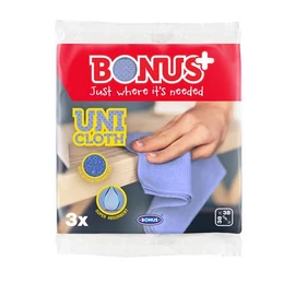 Törlőkendő, univerzális, perforált, 3 db BONUS "UNI"