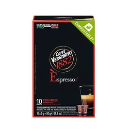 Kávékapszula, Nespresso® kompatibilis, 10 db, CAFFÉ VERGNANO "Espresso Cremoso"