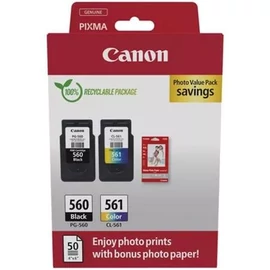 PG560/CL561 tintapatron multipack PIXMA TS5350 nyomtatókhoz, CANON, b+c, 2*180 oldal + GP501 (50 lap 10x15) papír