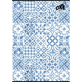 Füzet, tűzött, A4, kockás, 80 lap, COOL BY VICTORIA "Mediterrain patterns"