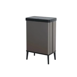 Fedeles szemetes, nyomógombos, 54 liter, CURVER "Verto High", szürke/fekete