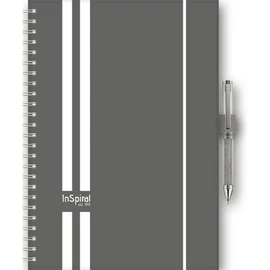 Naptár, tervező, A5, heti, DAYLINER, "InSpiral", szürke-fehér