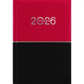Naptár, tervező, B6, heti, DAYLINER "Contrast", piros-fekete
