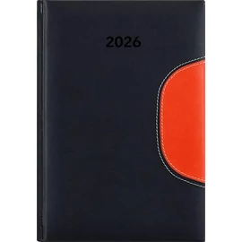 Naptár, tervező, B5, heti, DAYLINER "Memphis", fekete-narancs