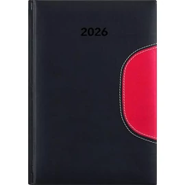 Naptár, tervező, B5, heti, DAYLINER "Memphis", fekete-piros