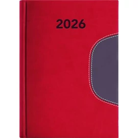 Naptár, tervező, B6, heti, DAYLINER "Memphis", piros-szürke