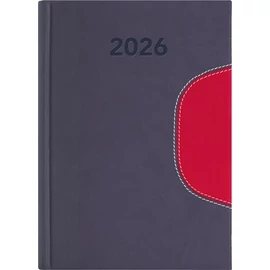 Naptár, tervező, B6, heti, DAYLINER "Memphis", szürke-piros