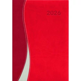Naptár, tervező, A5, napi, DAYLINER "Dubai", piros-piros