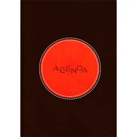 Naptár, tervező, A5, napi, DAYLINER "Central", barna-narancs