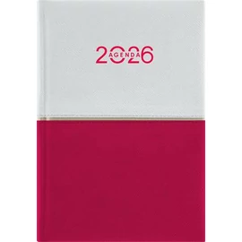 Naptár, tervező, A5, napi, DAYLINER "Contrast", fehér-piros