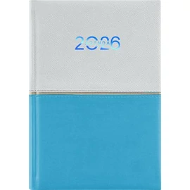 Naptár, tervező, A5, napi, DAYLINER "Contrast", fehér-világoskék