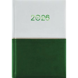 Naptár, tervező, A5, napi, DAYLINER "Contrast", fehér-zöld