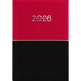 Naptár, tervező, A5, napi, DAYLINER "Contrast", piros-fekete
