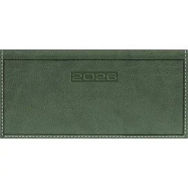 Zsebnaptár, fekvő elrendezésű, DAYLINER, "Sherwood", zöld