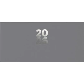 Zsebnaptár, fekvő elrendezésű, DAYLINER, "Pannon", szürke