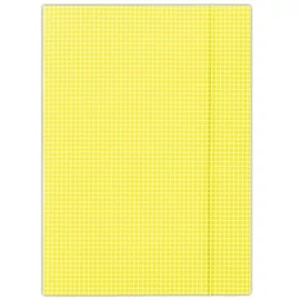 Gumis mappa, karton, A4, kockás, DONAU, citromsárga