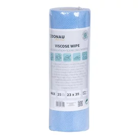 Törlőkendő, univerzális, 25 db, 23x39cm, DONAU "Home", kék