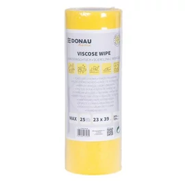 Törlőkendő, univerzális, 25 db, 23x39cm, DONAU "Home", sárga