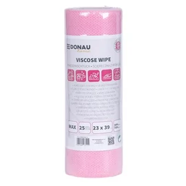 Törlőkendő, univerzális, 25 db, 23x39cm, DONAU "Home", rózsaszín
