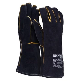 Védőkesztyű, MIG, marhabőr, DONAU "Safety", 10/XL méret, fekete