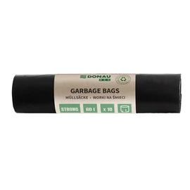 Szemeteszsák, extra erős, 60 l, 10 db, 30 µ, DONAU "Eco", fekete