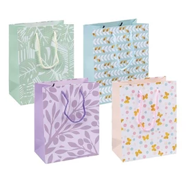 Ajándéktáska, zsinórfüles, 18x23x10 cm, DONAU "Home", vegyes minta