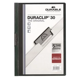 Gyorsfűző, klipes, A4, DURABLE "DURACLIP® 30", sötétzöld