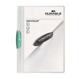 Gyorsfűző, klipes, A4, DURABLE "Swingclip® 30", sötétzöld