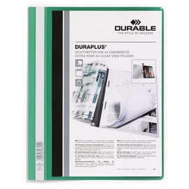 Gyorsfűző, A4, széles, panorámás, DURABLE "DURAPLUS®", zöld