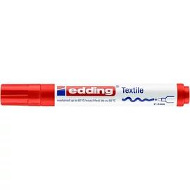 Textilmarker, 2-3 mm, kúpos, EDDING "4500", piros
