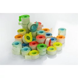 Árazószalag, 25x16 mm, visszaszedhető ragasztóval, pasztell narancssárga
