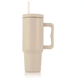 Termoszbögre, 1,2 l,  szívószállal, füllel, bézs