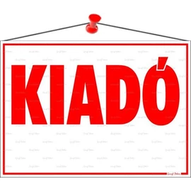 Információs tábla, 35x25 cm, "Kiadó"