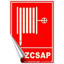 Információs matrica, 12,5x17,5 cm, fluoreszkáló, utánvilágítós, "Tűzcsap"