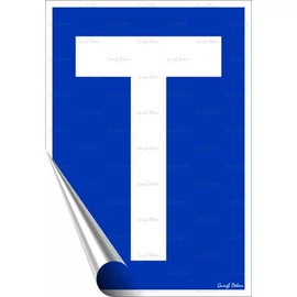 Információs matrica, 25x17,5 cm, tanuló vezető T betű, kék