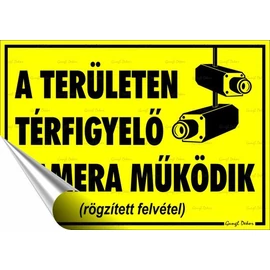 Információs matrica, 25x17,5 cm, "Térfigyelő kamera"