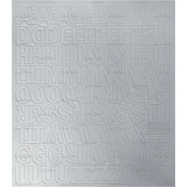 Öntapadós matrica, 2 cm-es, betűlap, fehér