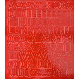 Öntapadós matrica, 2 cm-es, betűlap, piros