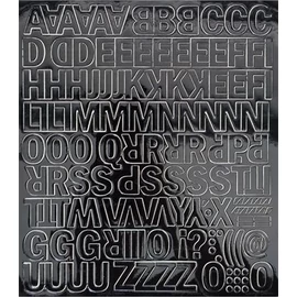 Öntapadós matrica, 2 cm-es, betűlap, fekete