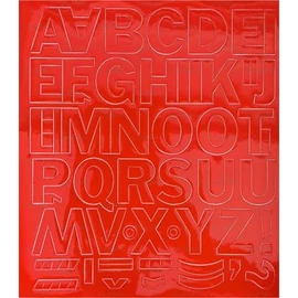 Öntapadós matrica, 3 cm-es, betűlap, piros